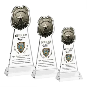 Police Badge VividPrint™ Award on Hartford Base - Clear