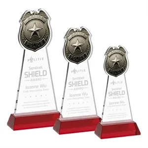 Police Badge Award on Hartford Base - Red