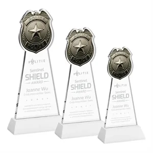 Police Badge Award on Hartford Base - White