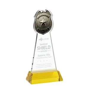 Police Badge Award on Hartford Base - Gold