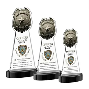 Police Badge VividPrint™ Award on Alberton Base - Black