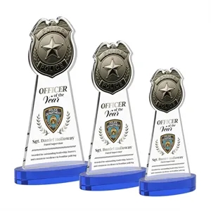 Police Badge VividPrint™ Award on Alberton Base - Blue