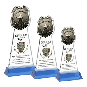 Police Badge VividPrint™ Award on Hartford Base - Sky Blue