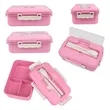 Wheat Straw Bento Lunch Box W/ Lid & Utensils | https://www.bestnamebadges.com