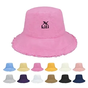 Soft 100% Cotton Frayed Bucket Hat