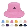 Soft 100% Cotton Frayed Bucket Hat | https://www.bestnamebadges.com
