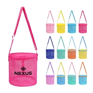 Kids Mesh Beach Bag Bucket With Adjustable Strap