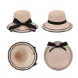 Wide Brim Bow Straw Beach Hat W/ Chin Strap | https://www.bestnamebadges.com
