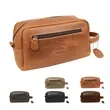 Travel Genuine Leather Toiletry Bag With Handle | https://www.bestnamebadges.com