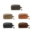 Travel Genuine Leather Toiletry Bag With Handle | https://www.bestnamebadges.com