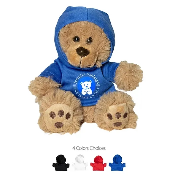 6" Plush Teddy Bear With Hoodie