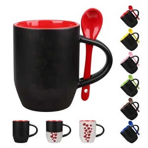 11Oz Magic Color Changing Ceramic Mug With Spoon