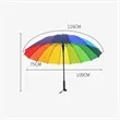 39" Windproof Rainbow Stick Umbrella With Curved Handle | https://www.bestnamebadges.com