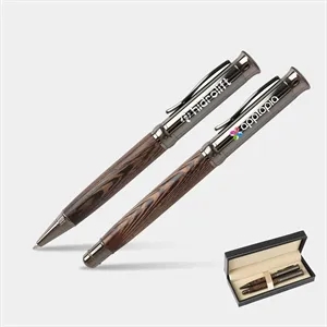TiTUS® Wooden Pen Set - Ballpoint & Rollerball Duo Gift Box
