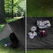 3 In 1 Hooded Rain Poncho Camping Tarp Mat | https://www.bestnamebadges.com
