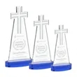 Cross Award on Alberton Base - Blue | https://www.bestnamebadges.com