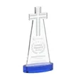 Cross Award on Alberton Base - Blue | https://www.bestnamebadges.com