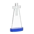 Cross Award on Alberton Base - Blue | https://www.bestnamebadges.com