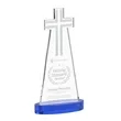 Cross Award on Alberton Base - Blue | https://www.bestnamebadges.com