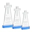 Cross Award on Alberton Base - Sky Blue | https://www.bestnamebadges.com