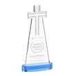 Cross Award on Alberton Base - Sky Blue | https://www.bestnamebadges.com