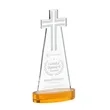 Cross Award on Alberton Base - Amber | https://www.bestnamebadges.com