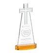 Cross Award on Alberton Base - Amber | https://www.bestnamebadges.com