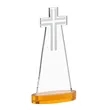 Cross Award on Alberton Base - Amber | https://www.bestnamebadges.com
