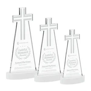 Cross Award on Alberton Base - White