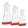 Cross Award on Alberton Base - Red | https://www.bestnamebadges.com