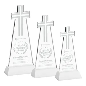 Cross Award on Hartford Base - White