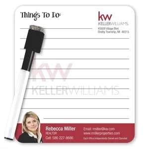 Magnetic Round Corner Dry Erase Memo Board with Pen