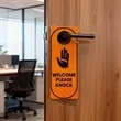 Double Sided Custom PVC Door Hanger Sign 10.2"x4" | https://www.bestnamebadges.com