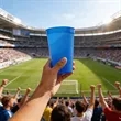 20oz Reusable Plastic Stadium Cup Stackable Water | https://www.bestnamebadges.com