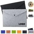 Felt Document File Bag With Snap Button | https://www.bestnamebadges.com