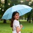 42" Arc Auto Open Stick Umbrella W/ J Handle | https://www.bestnamebadges.com