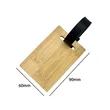 Bamboo Luggage Tag with PU Leather Strap | https://www.bestnamebadges.com