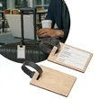Bamboo Luggage Tag with PU Leather Strap | https://www.bestnamebadges.com