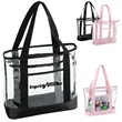 Stadium Approved Clear PVC Zippered Tote Bag With Handles | https://www.bestnamebadges.com