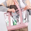 Stadium Approved Clear PVC Zippered Tote Bag With Handles | https://www.bestnamebadges.com