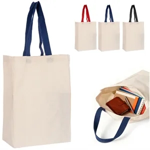 Cotton Tote Bag with Contrast Handles