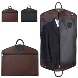 PU Leather Garment Bag with Zipper and Carry Handles