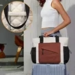 Nylon Color Block Tote Bag Set with Pouch for Everyday Use | https://www.bestnamebadges.com