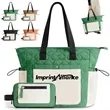 Two Tone Nylon Multi Pocket Tote Bag with Detachable Pouch | https://www.bestnamebadges.com