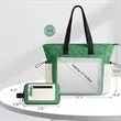 Two Tone Nylon Multi Pocket Tote Bag with Detachable Pouch | https://www.bestnamebadges.com