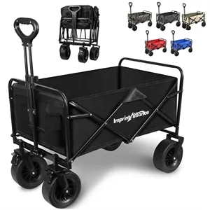 Folding Utility Wagon Cart With 8 Inch Standard Wheels
