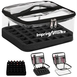 Professional Clear PVC Nail Polish Organizer Carrying Case
