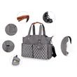 Large Capacity Patterned Diaper Tote Bag With Pacifier Pouch | https://www.bestnamebadges.com