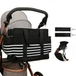 Large Capacity Striped Canvas Stroller Diaper Tote | https://www.bestnamebadges.com
