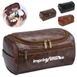Waterproof PU Leather Large Capacity Toiletry Dopp Kit | https://www.bestnamebadges.com